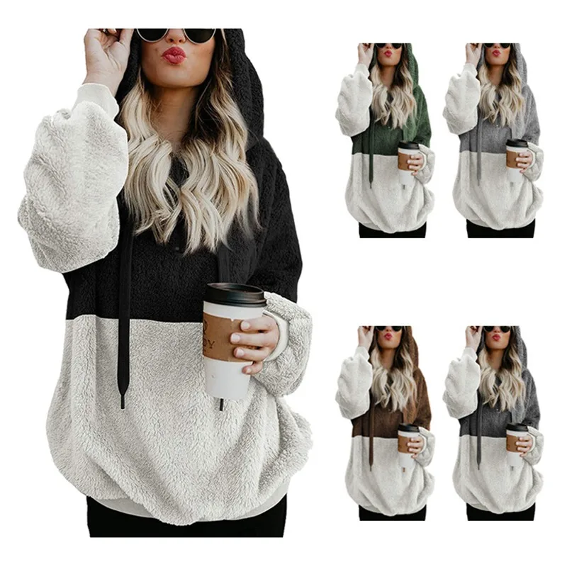

Fall Winter Ladies Plus Size Hoodie 5XL 6XL 7XL 8XL Fashion Zipper Pocket Casual Loose Hooded Sports Plush Sweatshirt