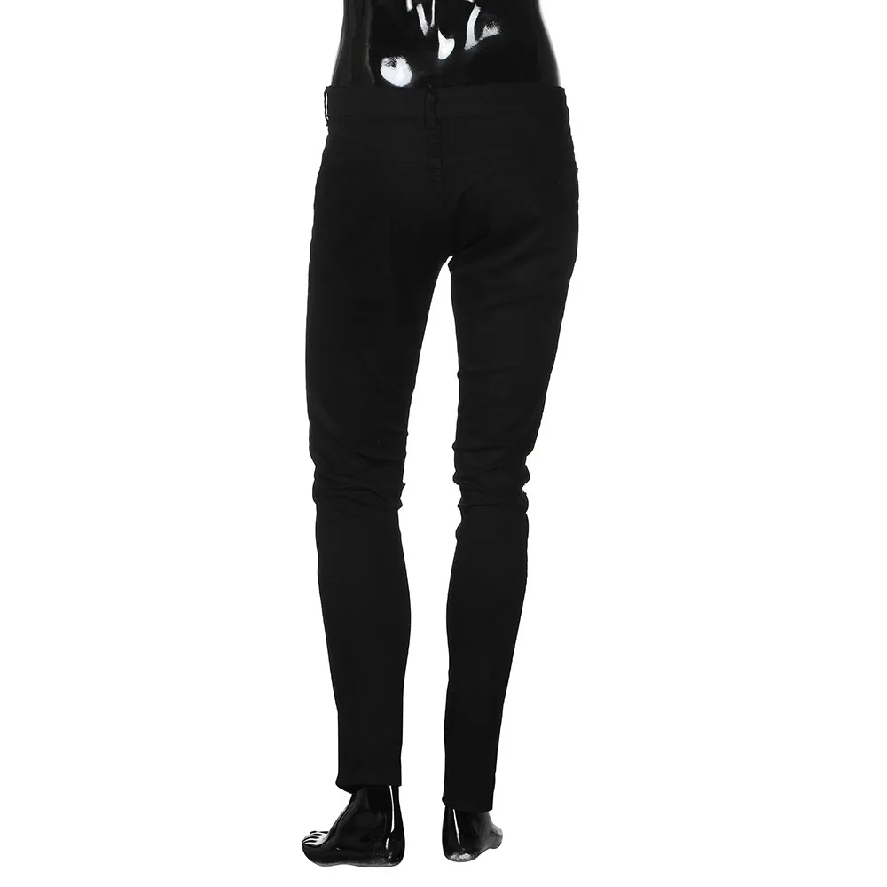 Мужские однотонные джинсы на молнии узкие байкерские с потертостями