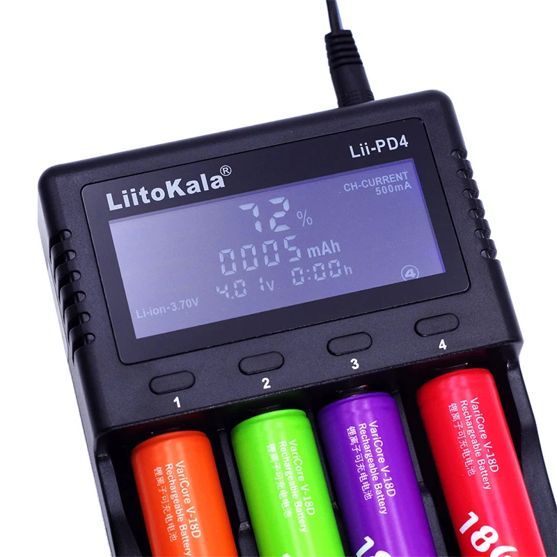 liitokala charger lii pd4 18650 battery 26650 21700 18350 aa aaa 1 2v 3 2v lithium nimh battery with lcd display pk nitecore free global shipping