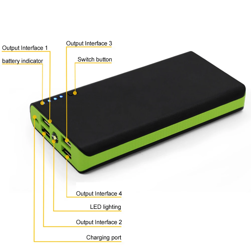 Порты и разъёмы в состоянии внешний аккумулятор на Мощность банк Зарядное устройство чехол виде ракушки