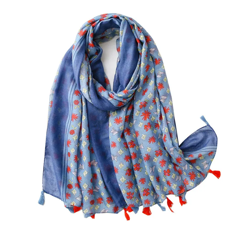 

Женский шарф с кисточкой, высококачественный шейный платок, осенне-зимний мусульманский хиджаб, палантин, шарфы из пашмины, 2022