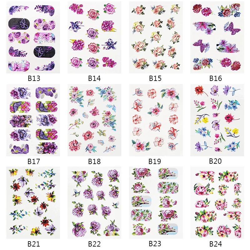 Четыре лилии 3D акриловая Выгравированная наклейка с цветком для ногтей