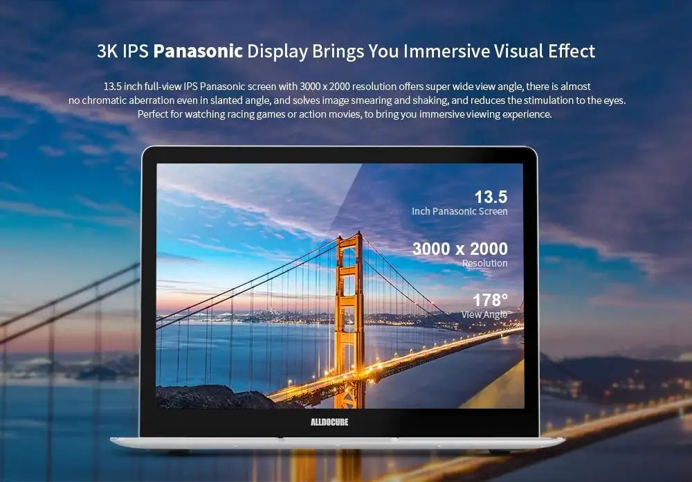 Ноутбук ALLDOCUBE Kbook 180 градусов 13,5 дюймов 3K ips дисплей Intel graphics 515 8G DDR3 ram 512GB SSD ноутбук