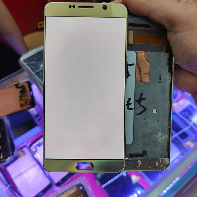 Оригинальный ЖК-дисплей 5 7 дюйма для SAMSUNG Galaxy Note5 с тачскрином сменный без рамки