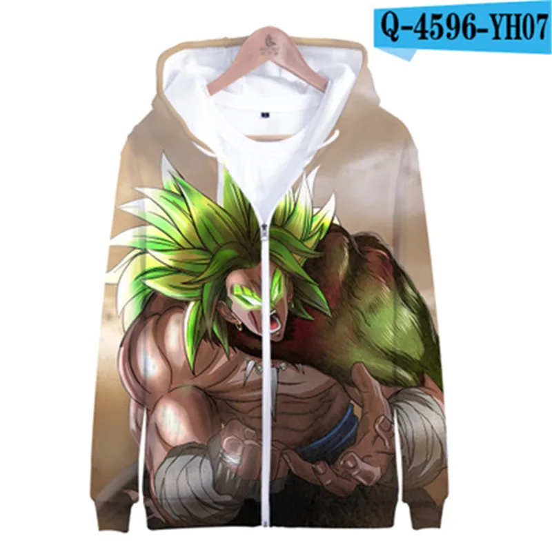 

3 To 14 Years Old Zipper Goku 3d Printing Boy Girl Hoodie Sweatshirt Long Sleeve Children Jacket Top Kids