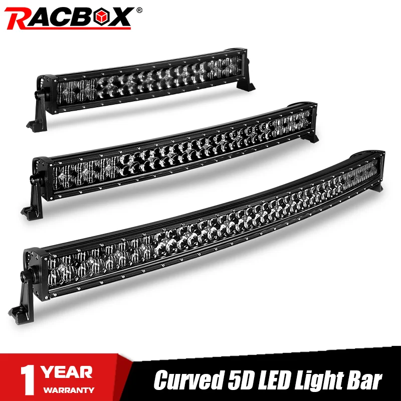 RACBOX 5D объектив 22 32 42 дюймов изогнутый СВЕТОДИОДНЫЙ светильник бар комбо балка