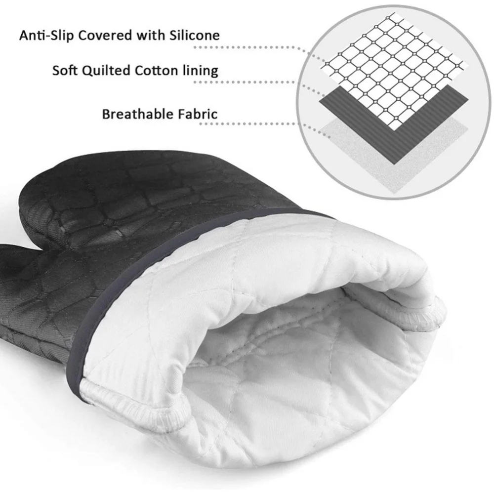 

1 Set/6pcs Microwave Heat Resistant Mitts Anti-scald Oven for Home