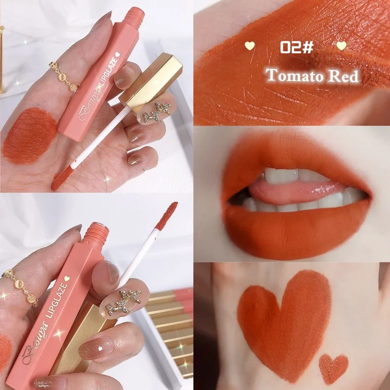 

Long Lasting Velvet Matte Light Matte Lipstick Whitening Non-stick Cup Lip Glaze Moisturizing Air Lip Glaze Lipgloss Wholesale
