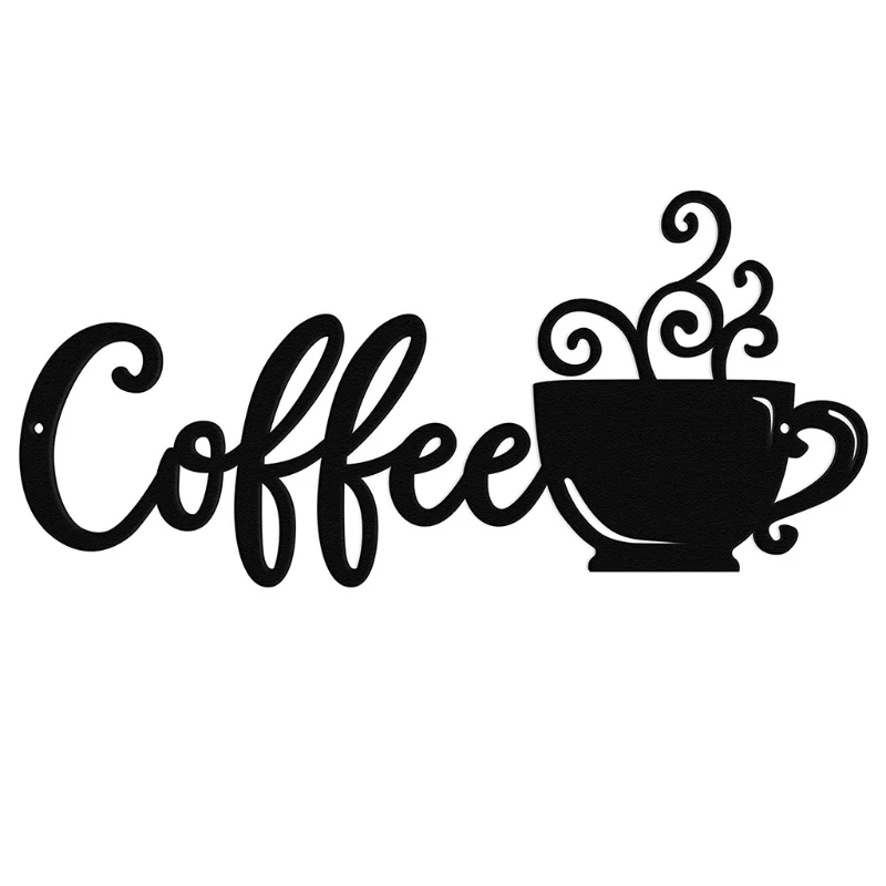 

2022 New Coffee Bar Sign Metal Art Wall Decor with Coffee Mug for Coffee Station Pantry