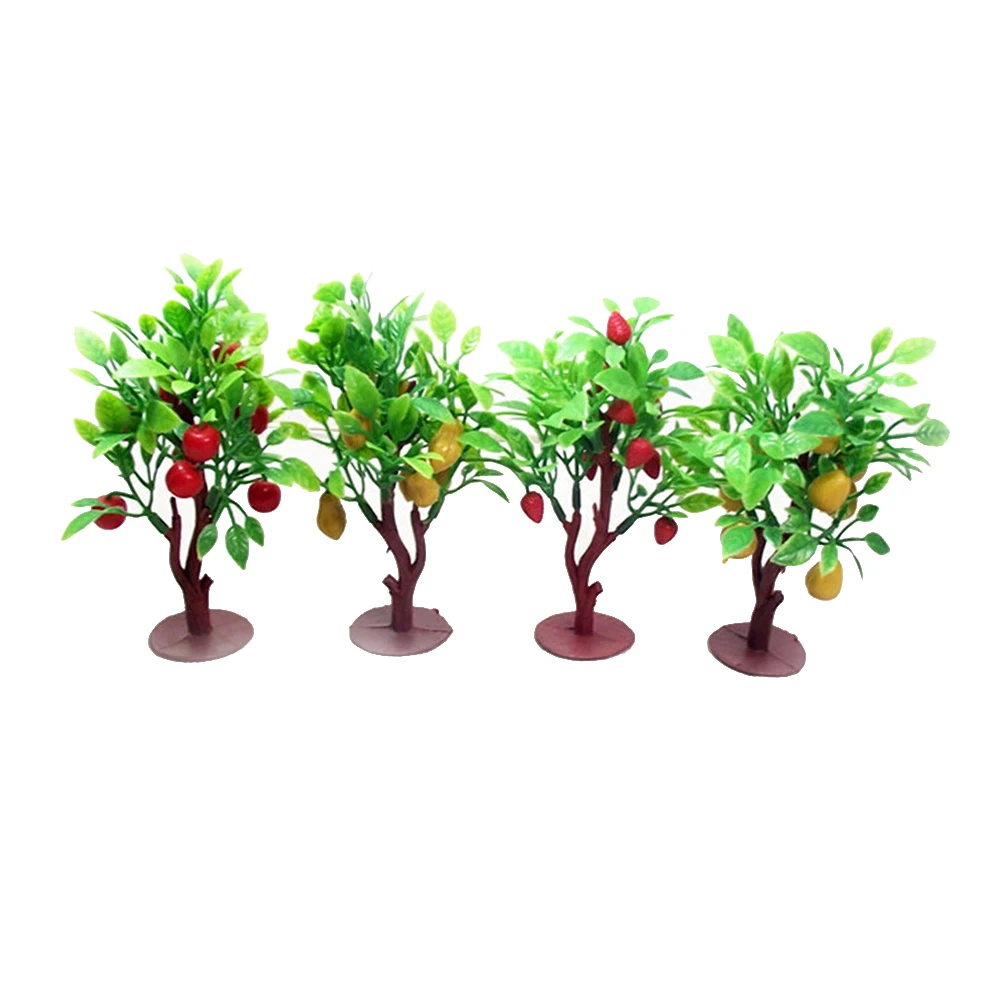 

NEWHot! High Quality 2pcs Fruit Tree Model Railway Park Layout Scenery Dollhouse Decor 10cm
