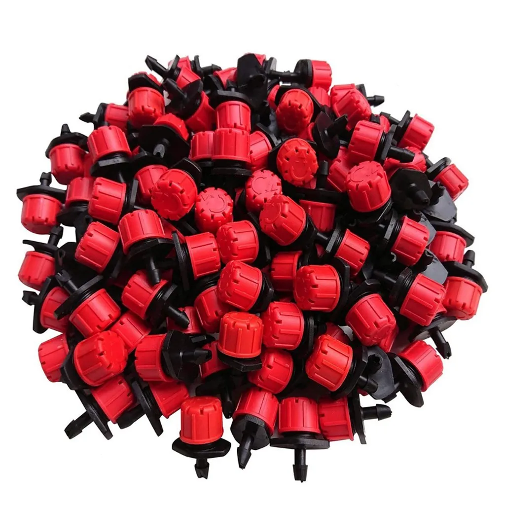 100pcs 1/4 дюймов регулируемый шланг капельница с микро потоком капельного