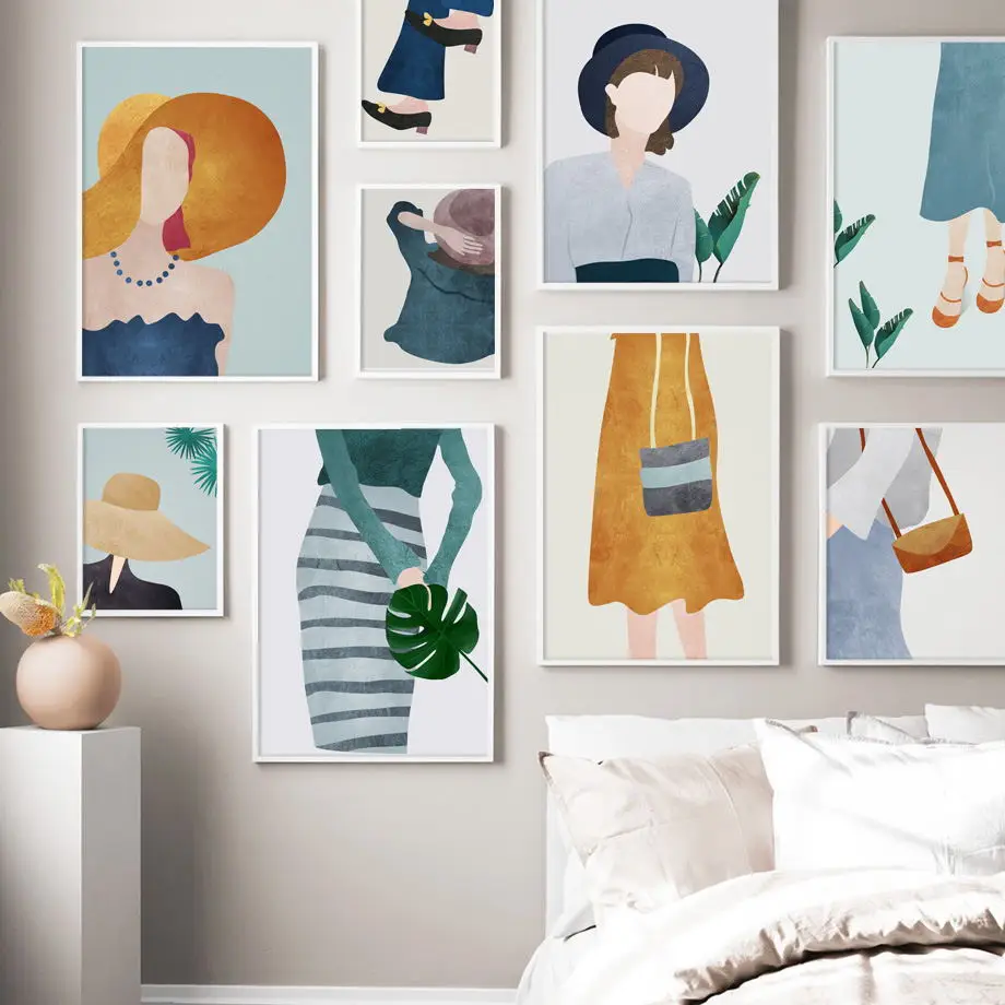 Абстрактный Модный рисунок для девочек Картина на холсте скандинавские плакаты