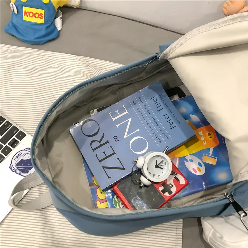 

Plaid Backpack for Women Nylon School Bag Female Student Bookbag Lady Anti Theft Bagpacks Large Capacity Canvas Softback Mochila