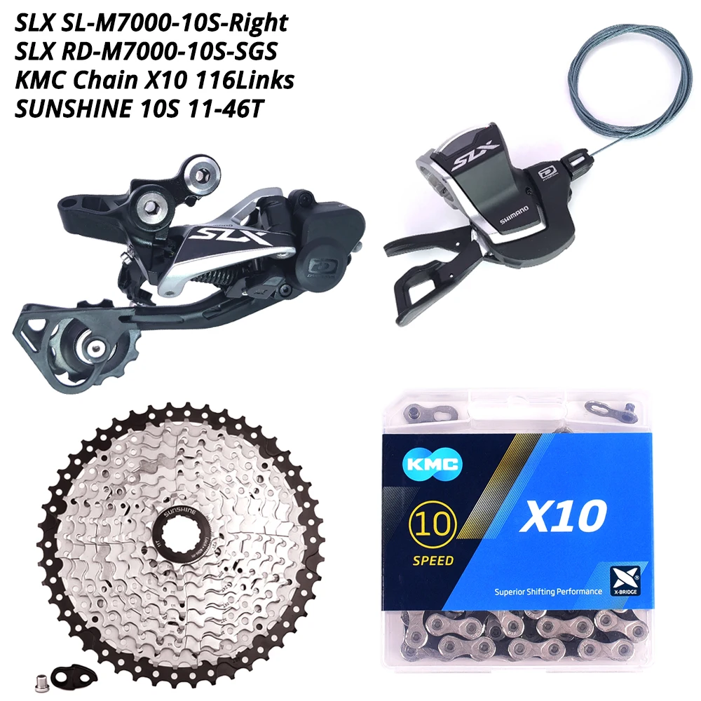 no chainring 10s 46T SLX 1X10S 10 S 10 скоростной комплект rd-m7000 sl m7000 HG81-10 11-36T CN-HG95 KMC X10 SUNSHINE 11-42T 46T 50T MOTSUV 104BCD Chainring - Цвет: no chainring 10s 46T