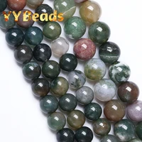 natural green indian agates beads round loose charm beads for jewelry making bracelets necklaces accessories 4 6 8 10 12 14 16mm