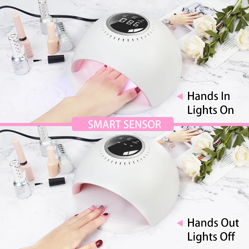 uv led nail dryer lamp auto sensor gel polish nail lamp with touch switch lcd display low heat mode power nail art salon lamp free global shipping