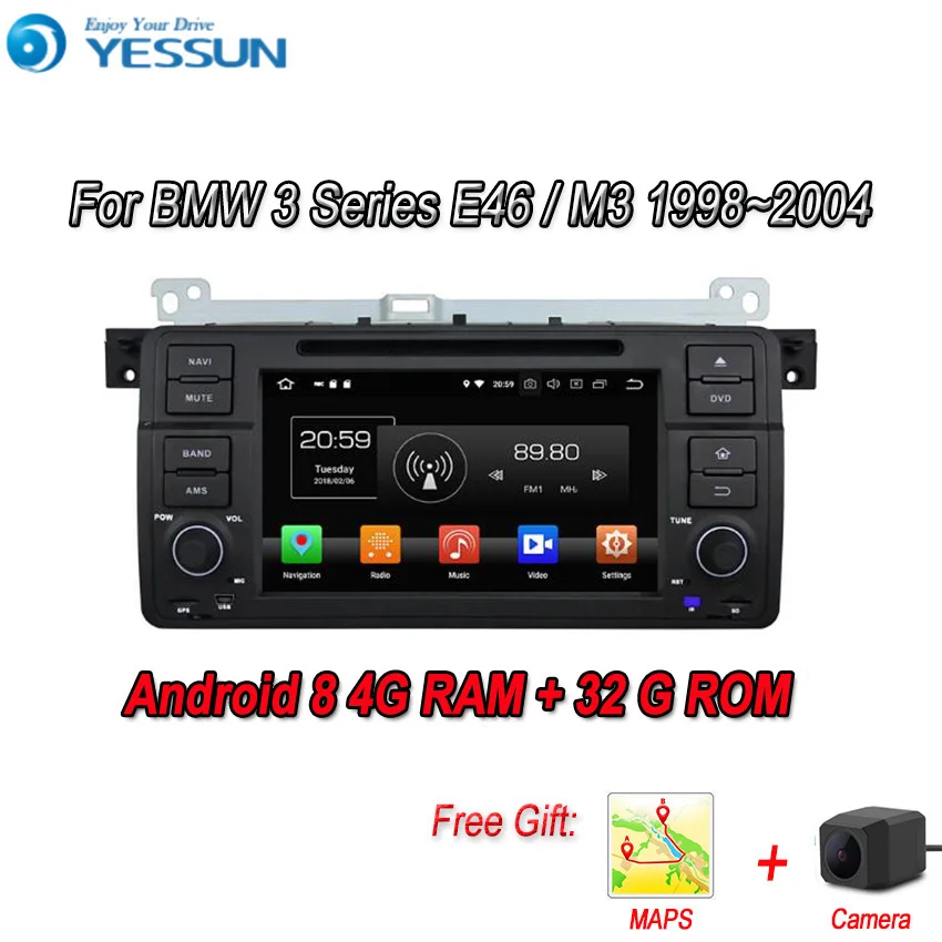 Автомобильный навигатор YESSUN Android 8 0 4 Гб ОЗУ для BMW E46 2000 ~ 2005 GPS мультимедийный плеер
