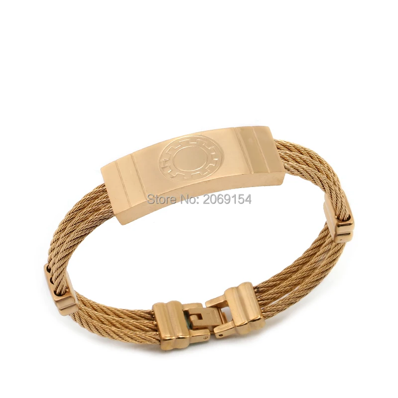 Золотые ювелирные изделия очаровательный браслет для мужчин из нержавеющей