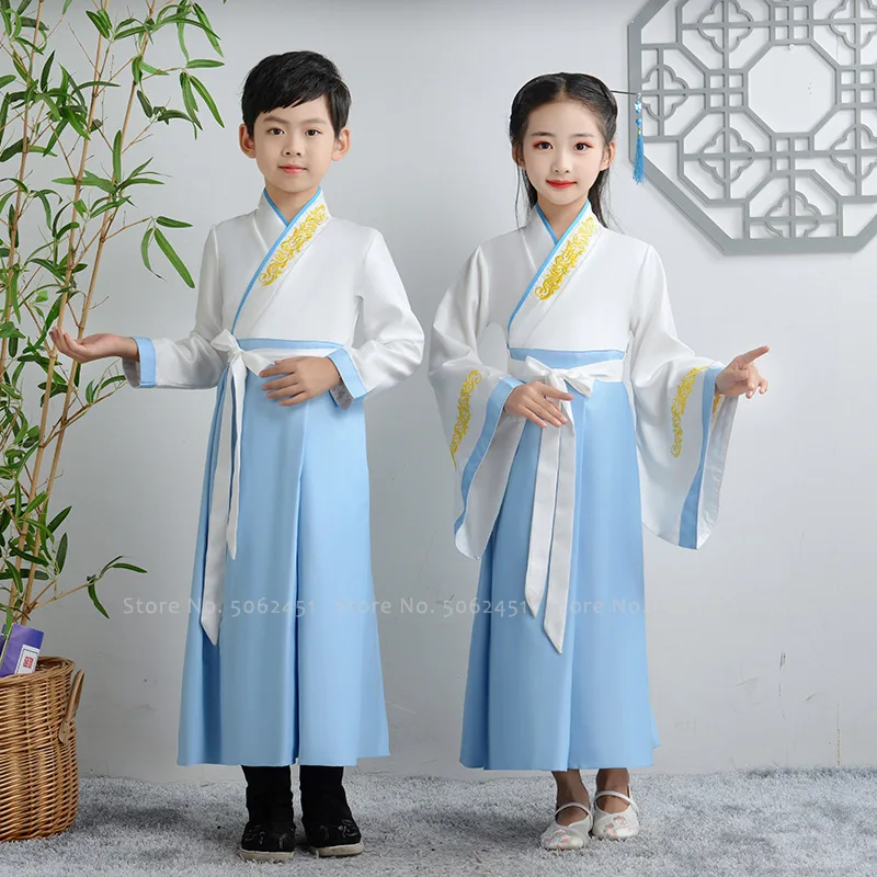 Детский костюм для мальчиков традиционное китайское платье принцессы с вышивкой