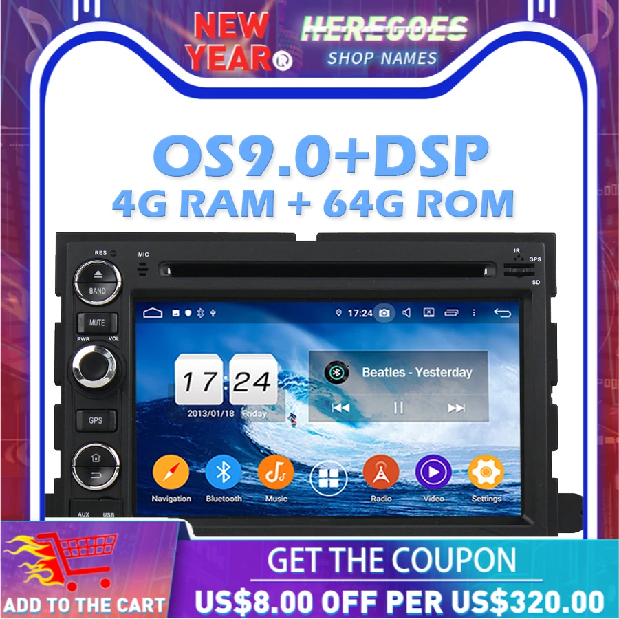 IPS DSP Android 10 0 4 Гб 64 RO автомобильный dvd-плеер Wifi 4G Bluetooth радио GPS карта ForFord Fusion Explorer Edge