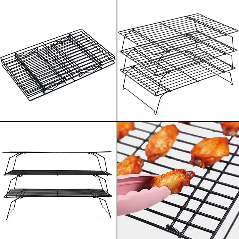 3 уровневая Штабелируемая охлаждающая стойка антипригарная крестообразная