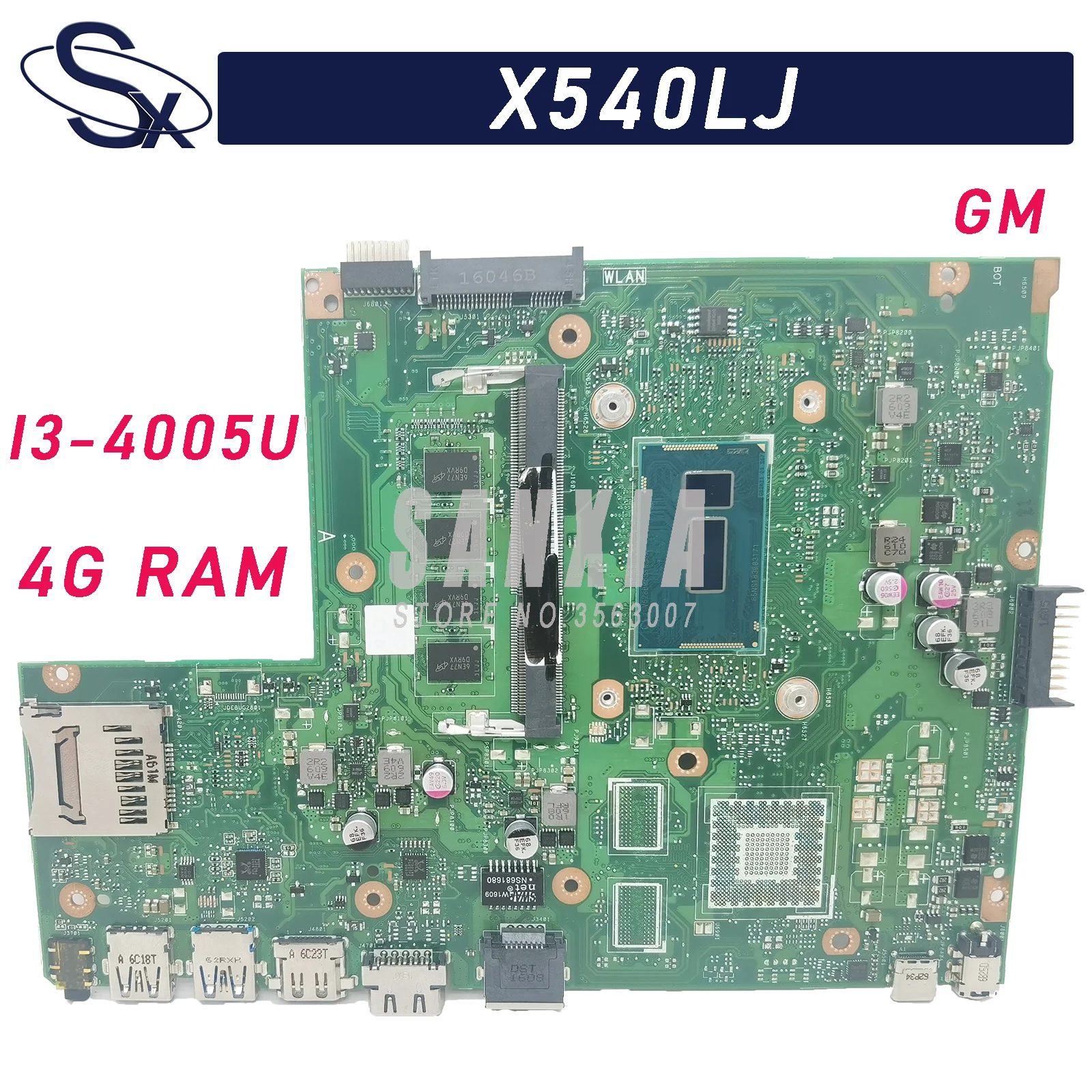 

Материнская плата KEFU X540LJ для ноутбука ASUS VivoBook X540LA F540LJ F540LA F540L A540LJ A540L, оригинальная материнская плата 4GB-RAM I3-4005U GM