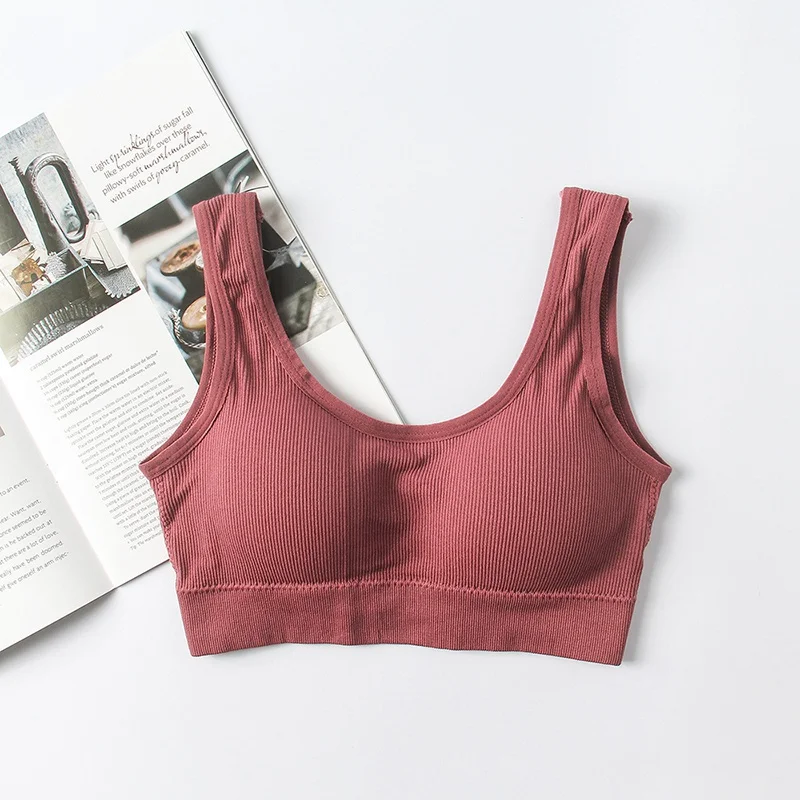 

Summer Women Underwear Seamless Solid Color Beautiful Back V-Shaped Bra New Ladies No Steel Ring Sports Bra hot