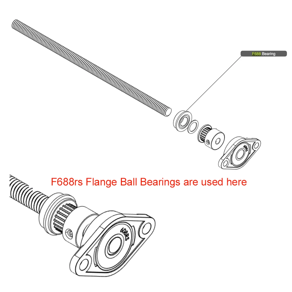 F688RS подшипник 8*16*5 мм ABEC-7 10 шт. F688-2RS фланцевые шарикоподшипники для движения VORON 0