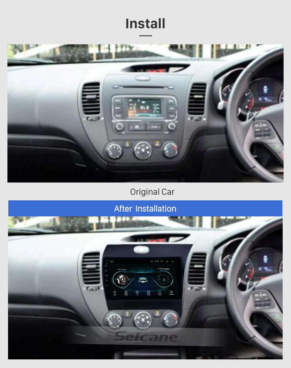 Seicane 2Din Android 8,1 Автомобильный gps радио головное устройство для KIA K3 CERATO FORTE 2013 gps мультимедийный плеер Зеркало Ссылка
