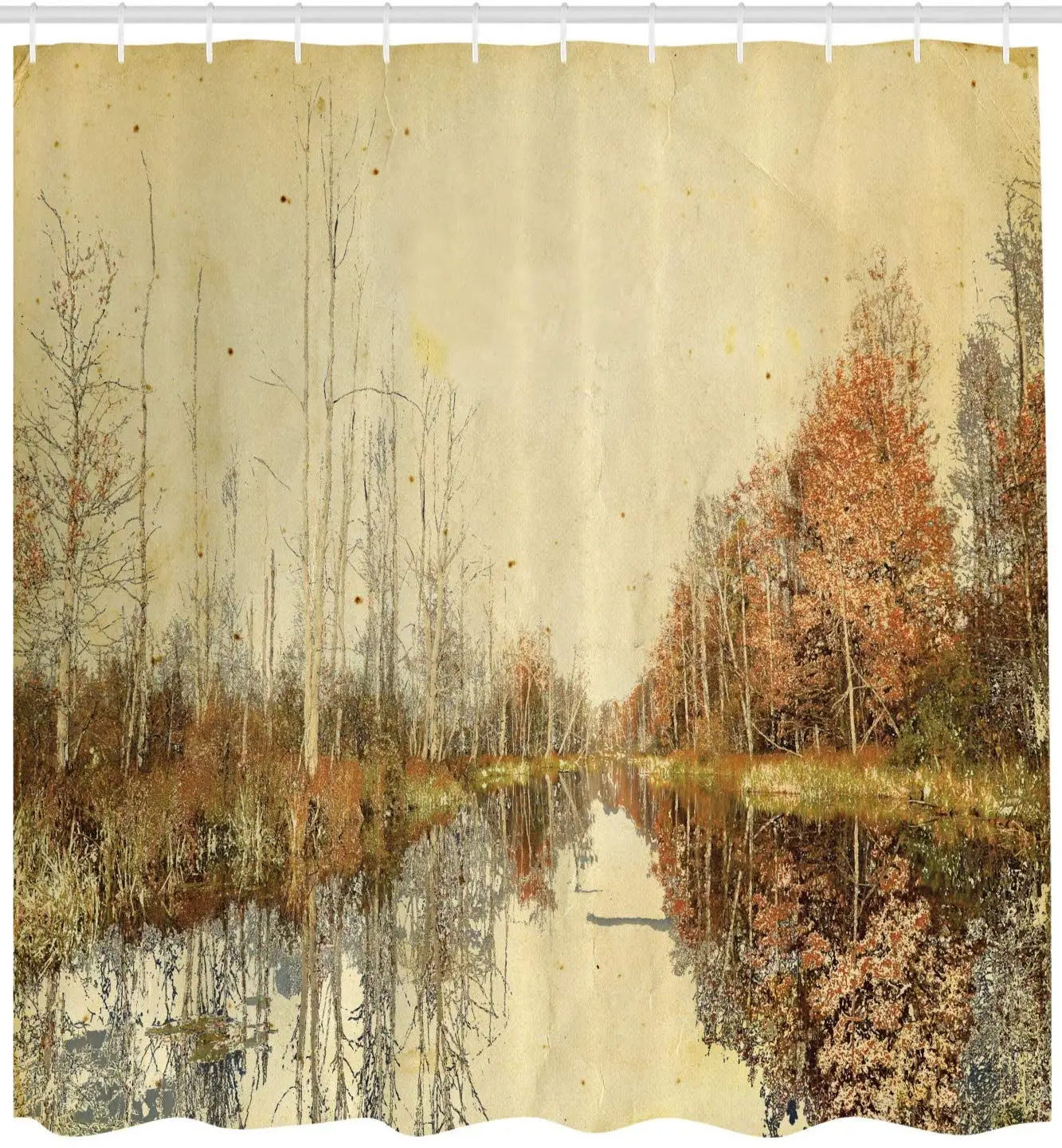 Осенняя занавеска для душа красочные опавшие листья на осенний сезон дизайн
