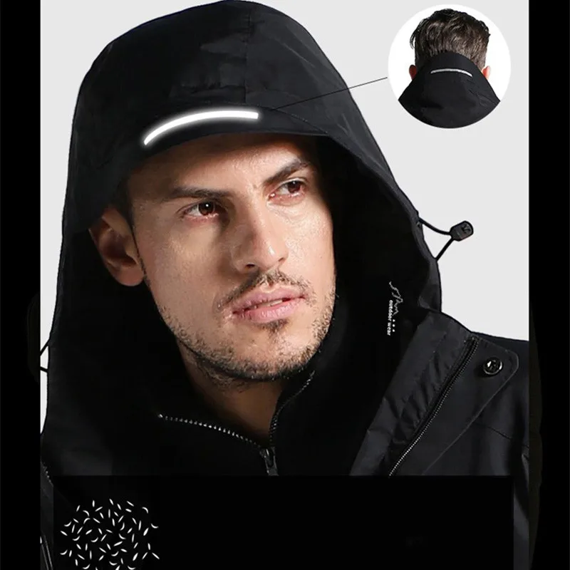 Мужская зимняя уличная куртка с инфракрасным USB-подогревом капюшоном