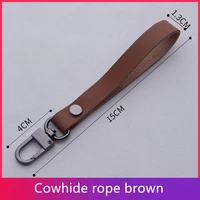 cowhide keychain first layer leather lanyard gun color hook short strap practical gift key chain wrist pendant phone charm