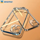 Роскошный прозрачный чехол с квадратной рамкой для iPhone 14 13 12 11 Pro Max Mini iPhone X XR XS 7 8 Plus SE 2, мягкий прозрачный чехол