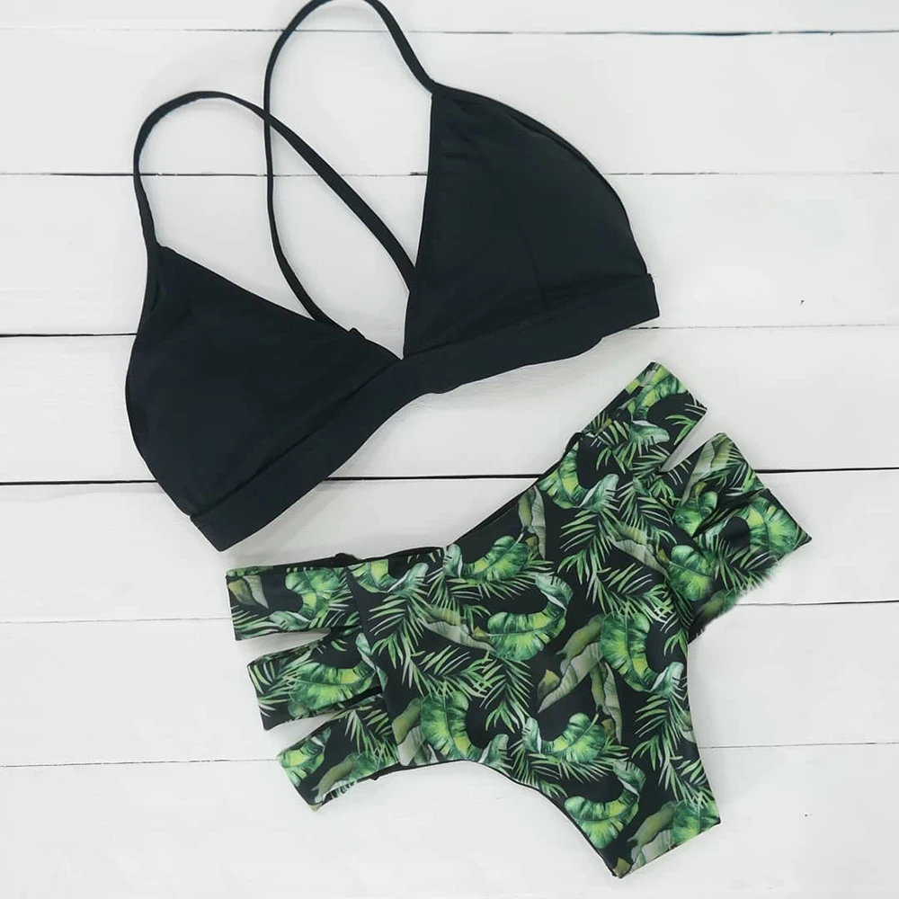 Высокая Талия бикини 2021 рюшами Купальники Для женщин сексуальный купальник