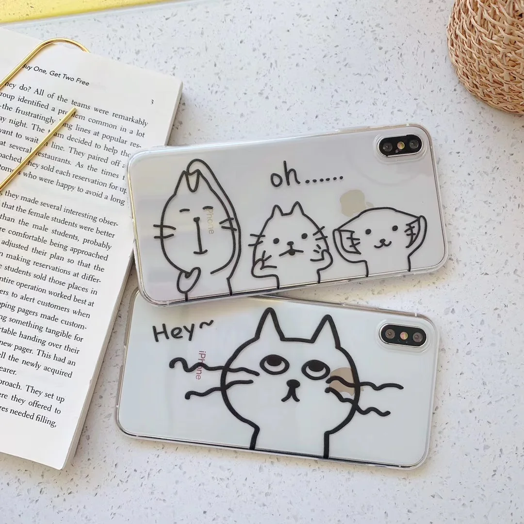 Милый мультяшный инновационный чехол для iphone Xs MAX XR X 6 6s 7 8 plus прозрачный мягкий из
