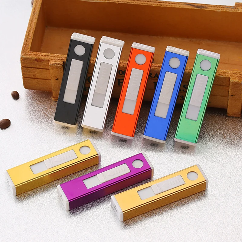 Электронная беспламенная USB перезаряжаемая Зажигалка Ветрозащитная двойная