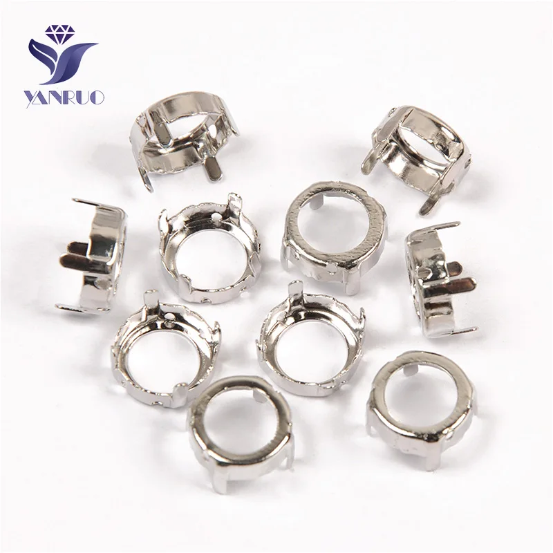 Silver Claw YANRUO 1122 1201 1357 круглые Rivoli K9 металл цвет серебристый, Золотой Коготь Установка из горного хрусаля самодельное Необычные камни и кристаллы пришиты Стразы - Цвет: Silver Claw