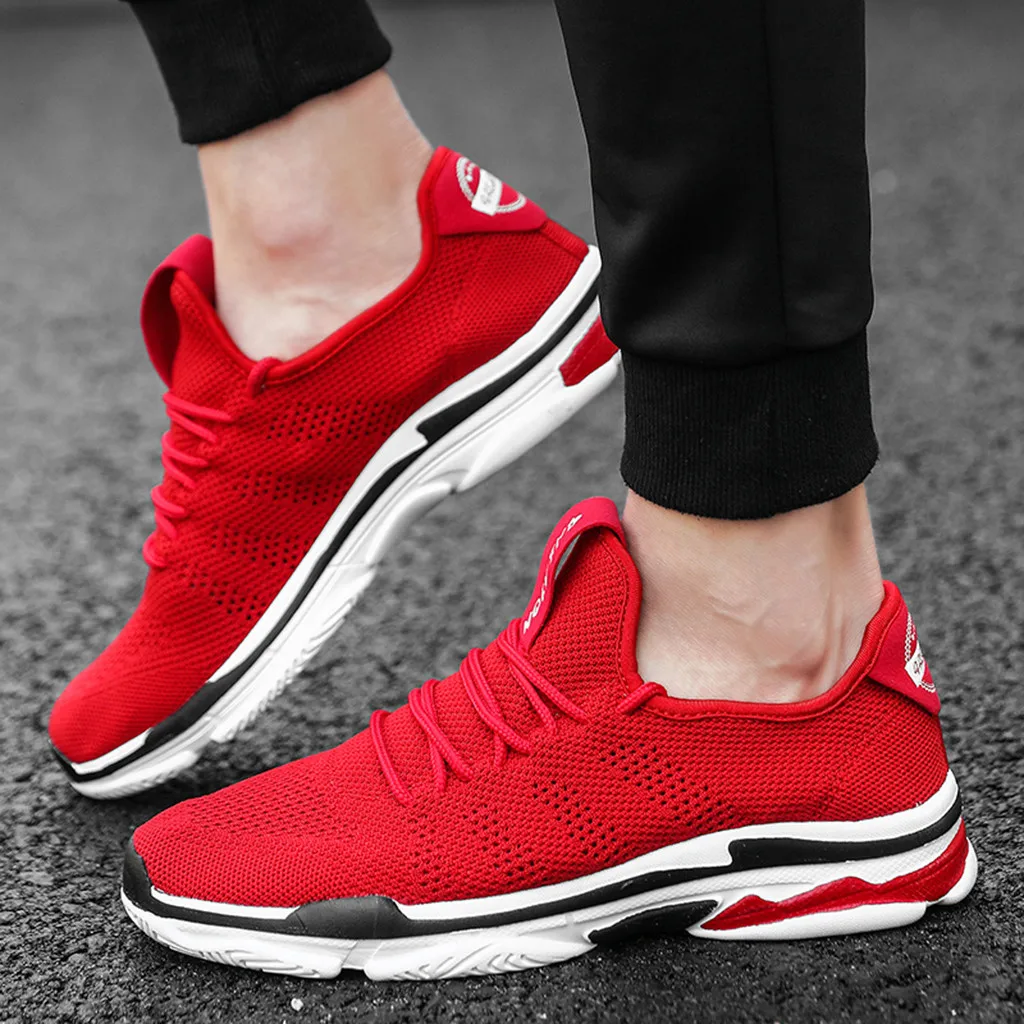 SAGACE/Мужская и женская повседневная обувь сетчатые дышащие прочные Красные