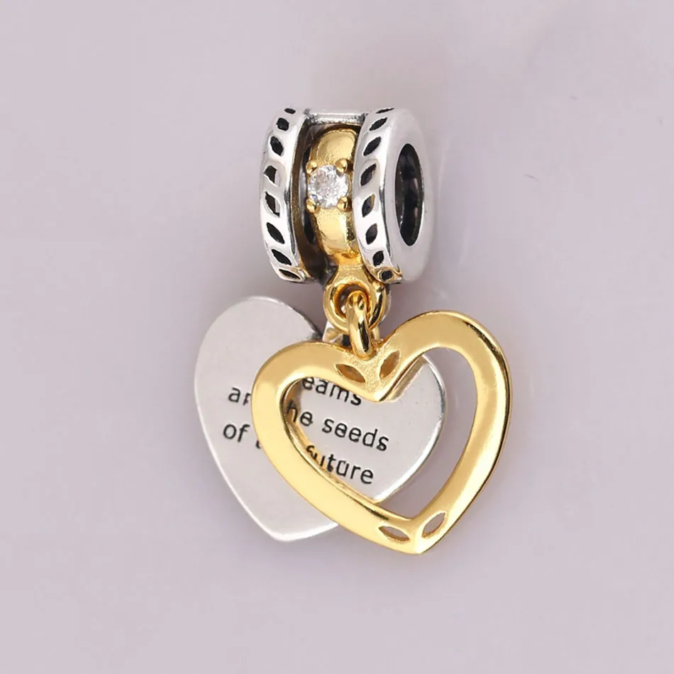 

Подлинные серебряные и золотые СЕМЕНА будущего S925 с кристаллами, подвеска из бисера, Шарм для женщин, браслет, ювелирные изделия «сделай сам...