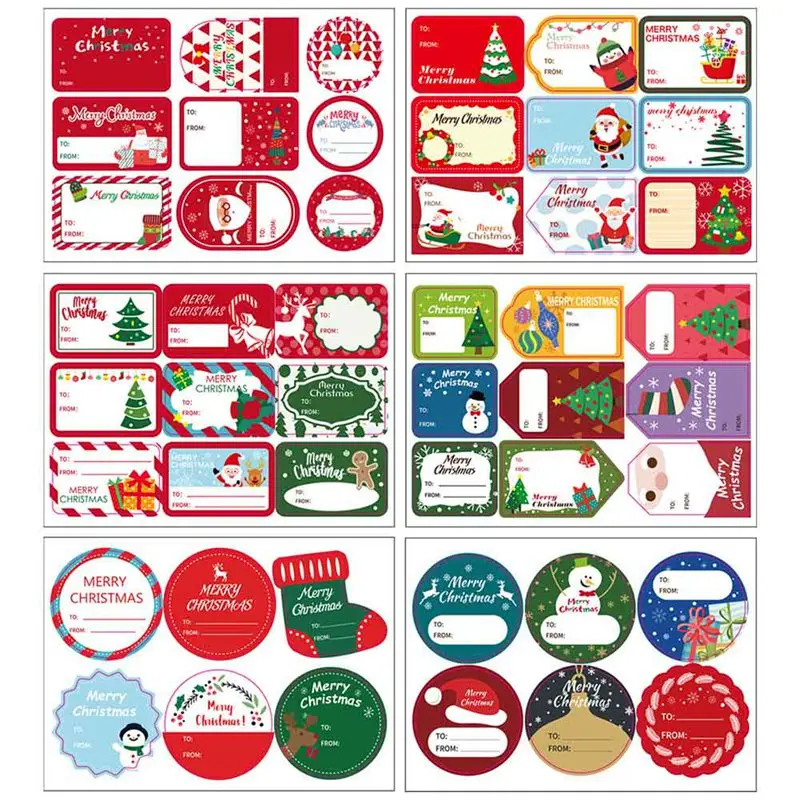 

Наклейки с надписью «Merry Christmas» 6-9 шт./лист, наклейки ручной работы для упаковки тортов, герметичные наклейки для выпечки Подарочные наклейки...