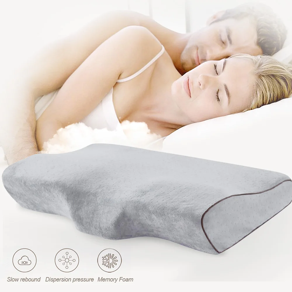 

Memory Foam Pillows Butterfly Shaped Pillows for Sleeping Neck Orthopedic Pillow Massage Neck Pain Relief Cervical