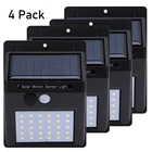 4 шт., беспроводная светодиодсветильник лампа на солнечной батарее, 30 светодиодов