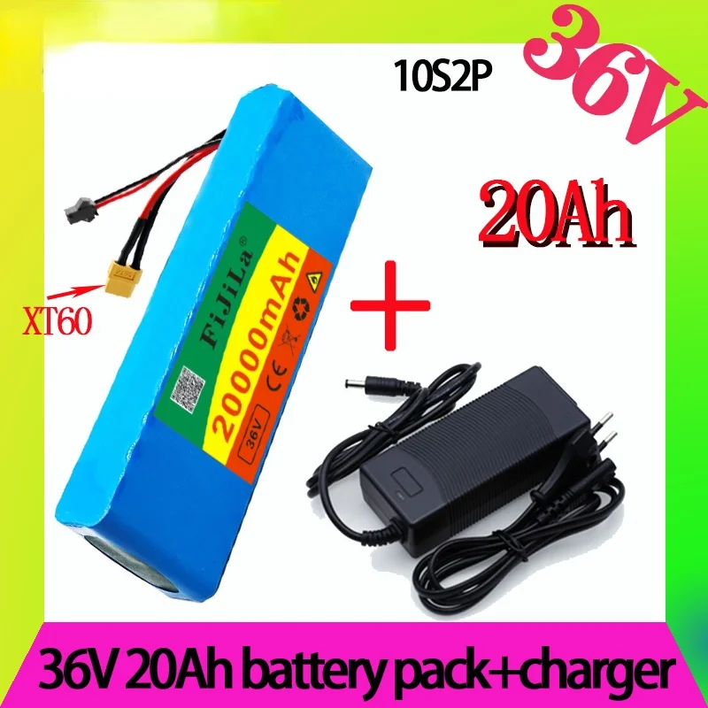 

New 36V 20Ah10S2P 18650 Rechargeable battery pack 20000mAh,modified Bicycles,electric vehicle 42V Protection PCB +42V Charger