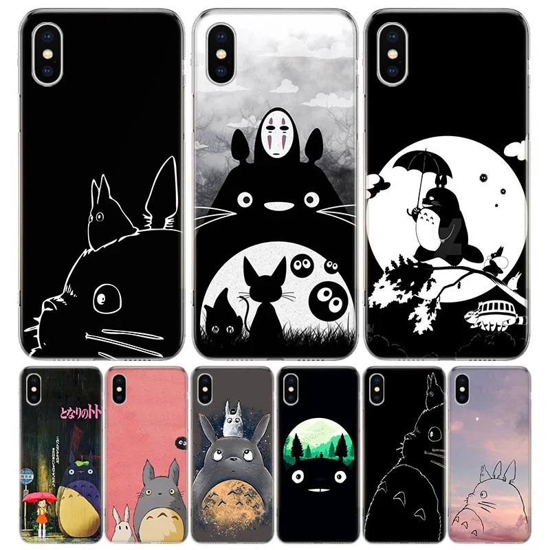 

Totoro Studio Ghibli Anime Silicon Call Phone Case For Apple iPhone 11 13 Pro Max 12 Mini 7 Plus 6 X XR XS 8 6S SE 5S + Cover