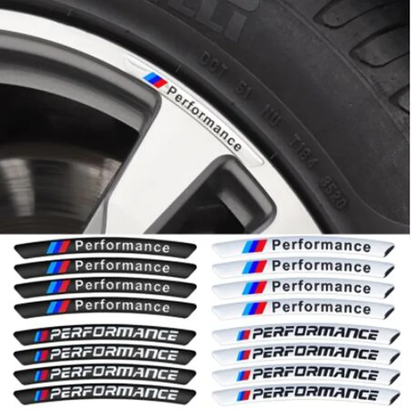 4 шт. автомобильные диски гоночные наклейки для BMW Performance Logo X1 X3 X5 M3 M5 M6 E38 E61 E64 E70 E71 E85