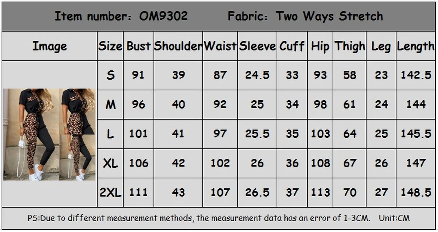 

Donsignet Woman Jumpsuits Short-sleeved Casual Leopard Print Jumpsuits Fashion Cargo Pants Jumpsuit Women