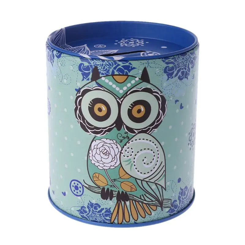 Копилка в стиле ретро креативная металлическая жестяная виде совы копилка для