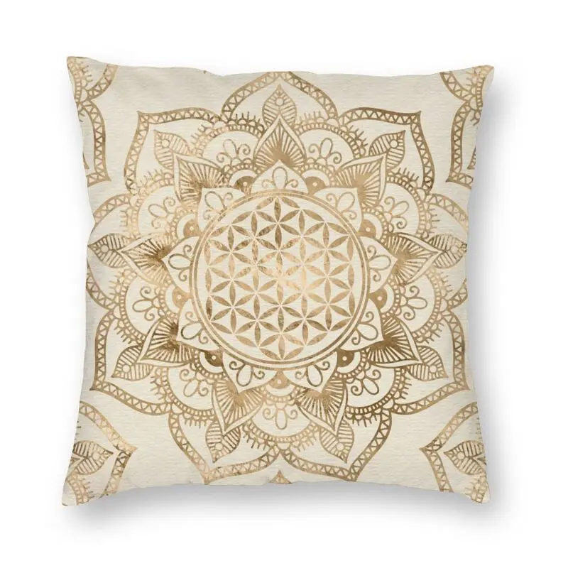 

Mandala Flower Of Life In Lotus Pillow Case 45x45cm Home Decorative Modern Sacred Geometry Cushions for Sofa Square Pillowcase