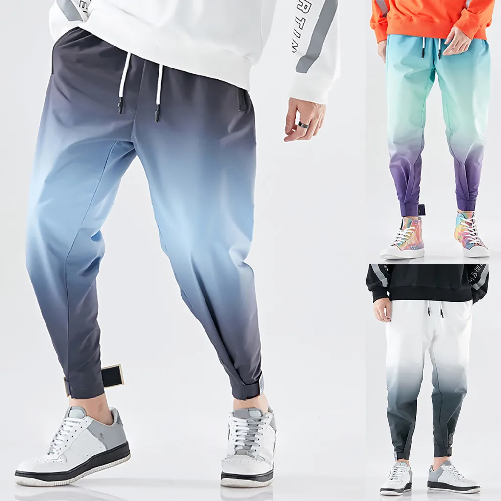

Vogue New Tides Novel Fashion Men's New Fashion Retro Patchwork Contrast Color Casual Feet Harem Pants Casual Streetwear