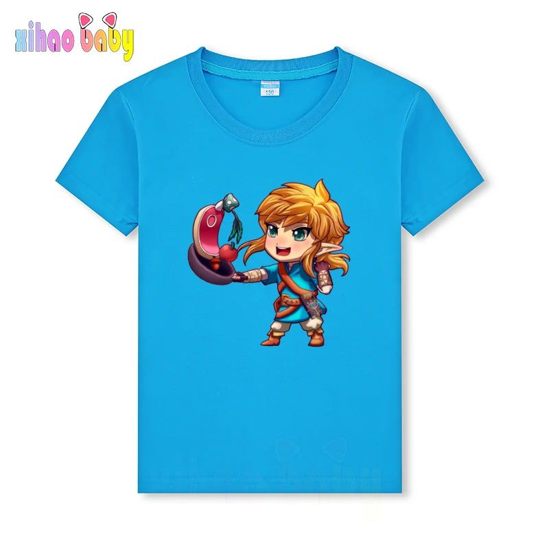 

Хлопковая футболка для девочек XIHAO, летняя модная футболка с коротким рукавом и круглым вырезом, топы, детская одежда для подростков и мальч...